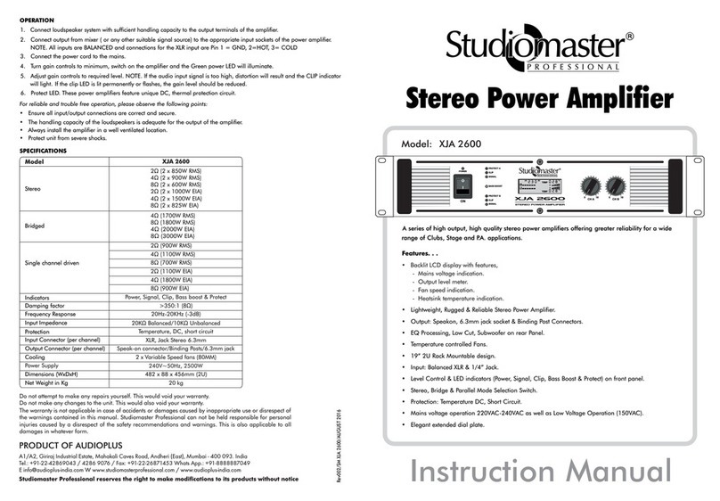 Studiomaster Professional XJA 2600 instruction manual