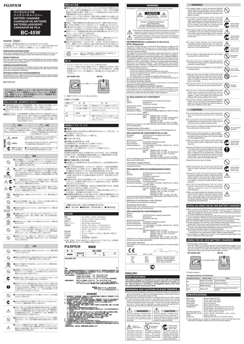 FujiFilm BC-45W operating instructions