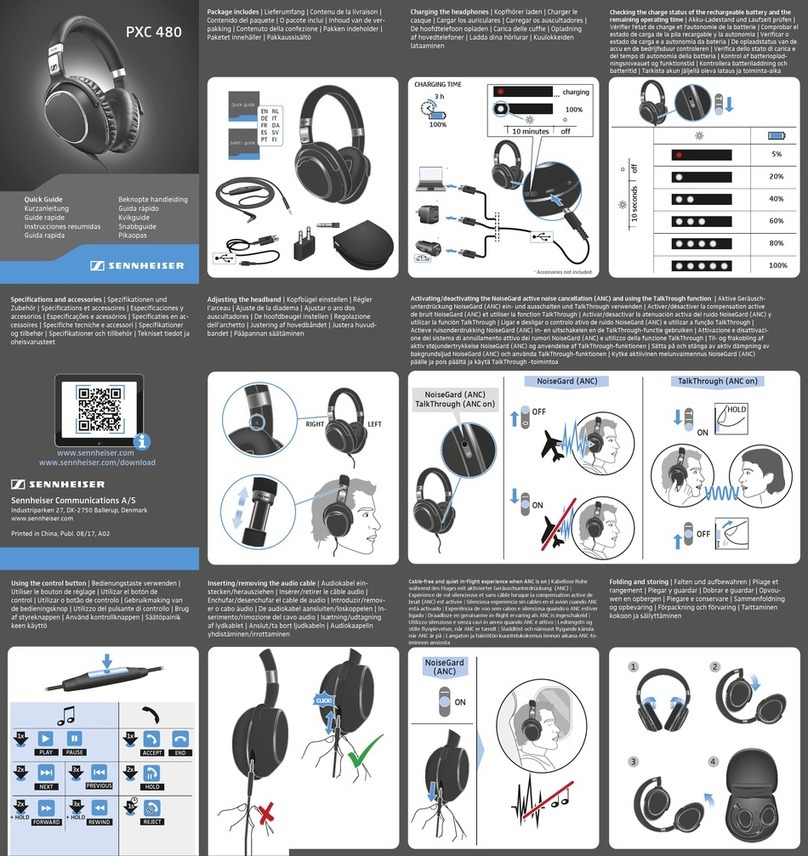 Sennheiser PXC 480 User manual