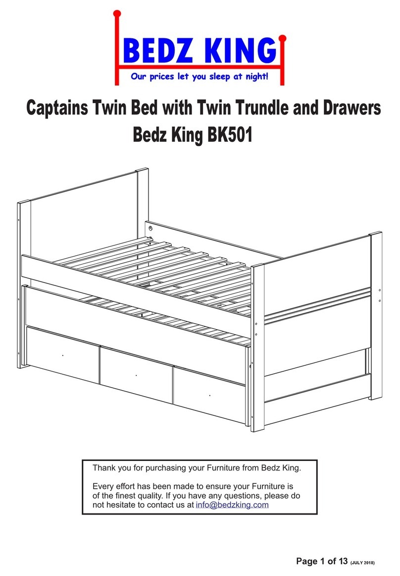 Bedz King Captains Twin Bed with Twin Trundle and... User manual