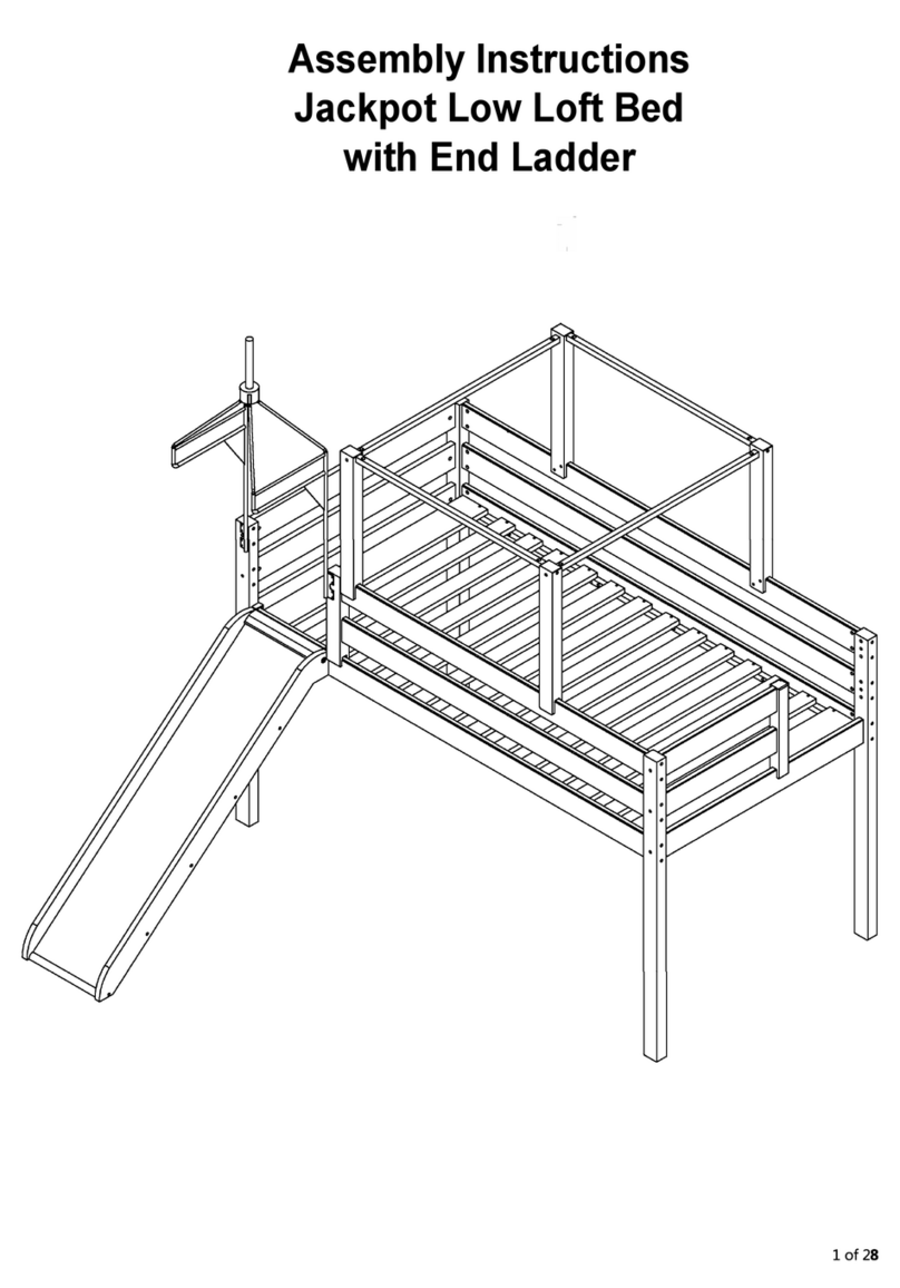 Maxwood Furniture Jackpot Low Loft Bed with End Ladder Assembly instructions