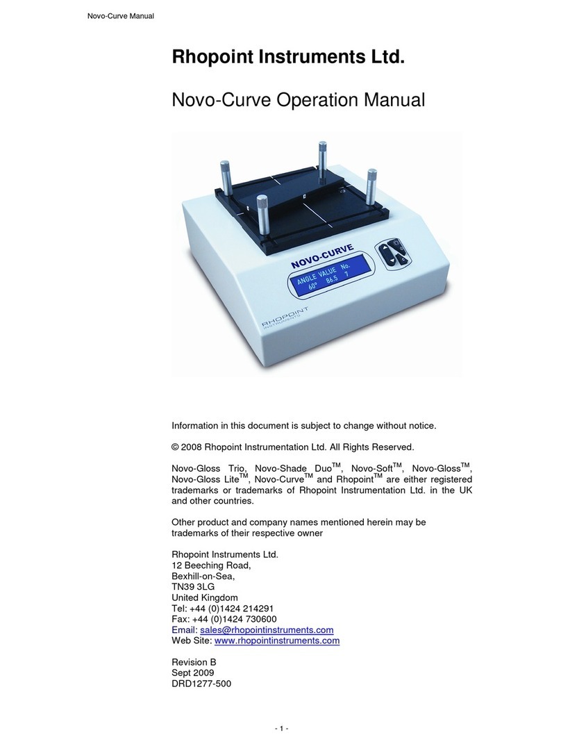 Rhopoint Instruments Novo-Curve Operation manuals