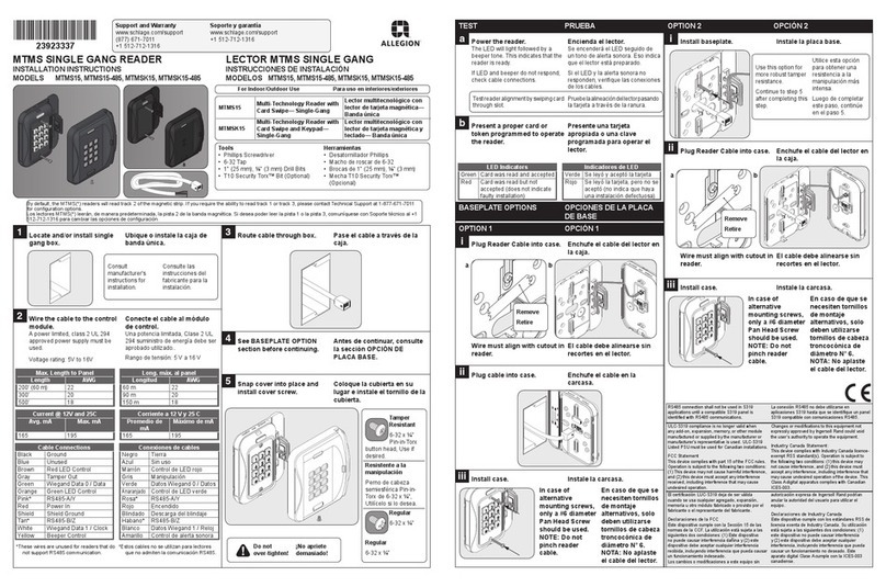 Schlage MTMS15 installation instructions