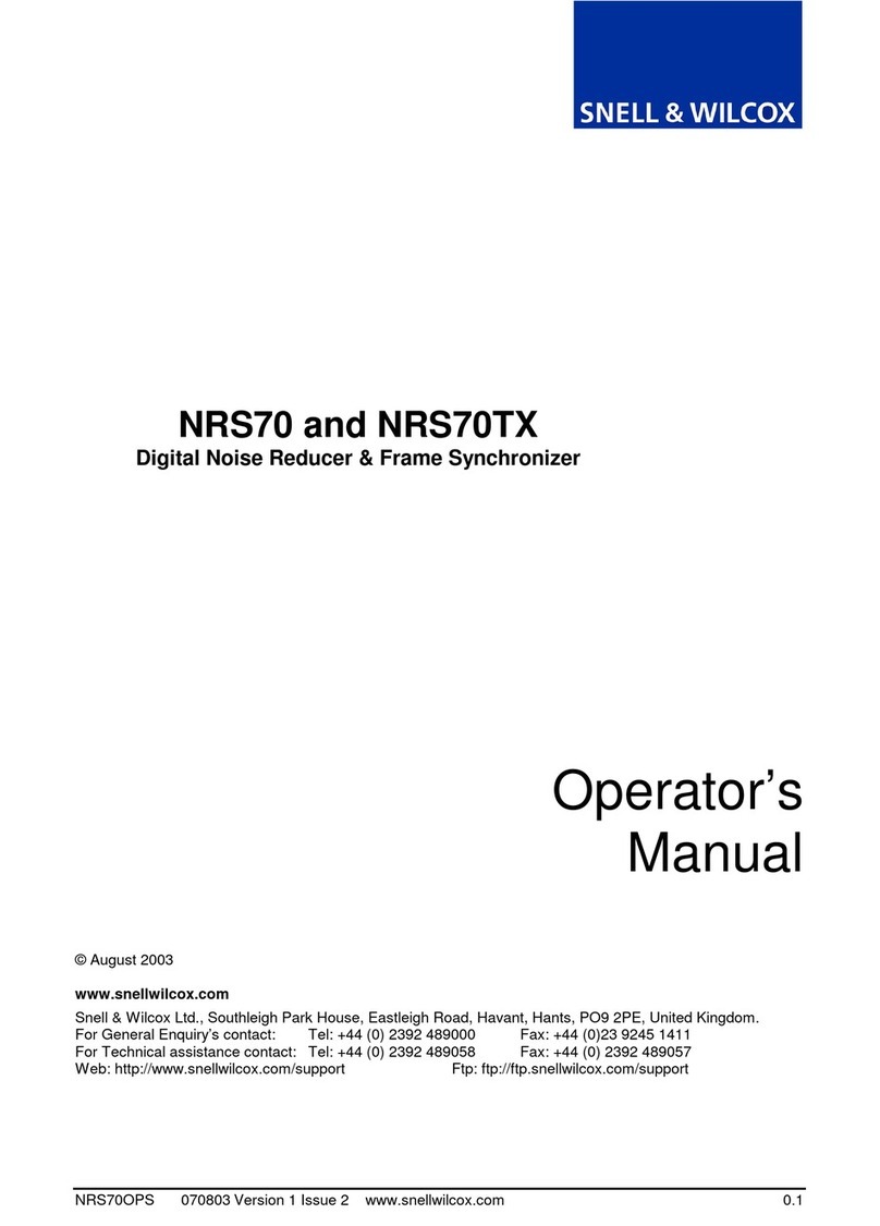 Snell & Wilcox NRS70TX User manual