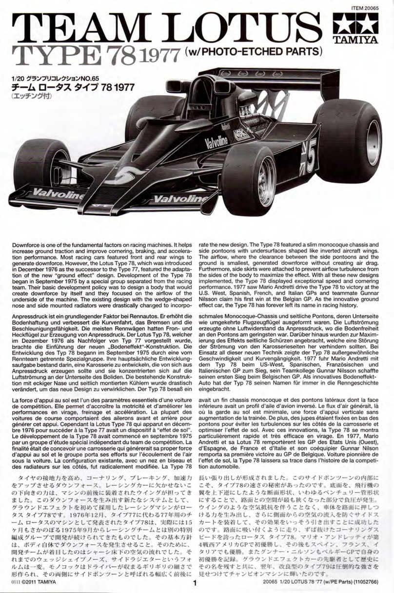 Tamiya Team Lotus Type 78 1977 manual