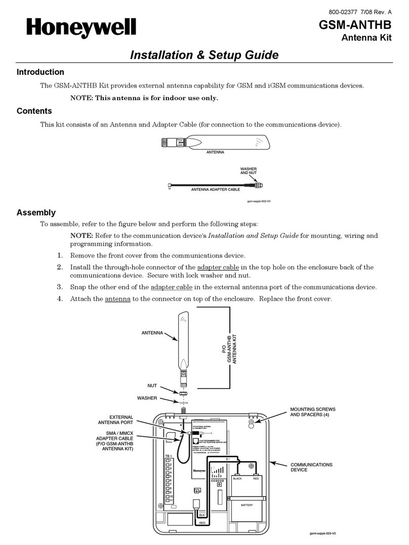 Honeywell GSM-ANTHB Installation & setup guide