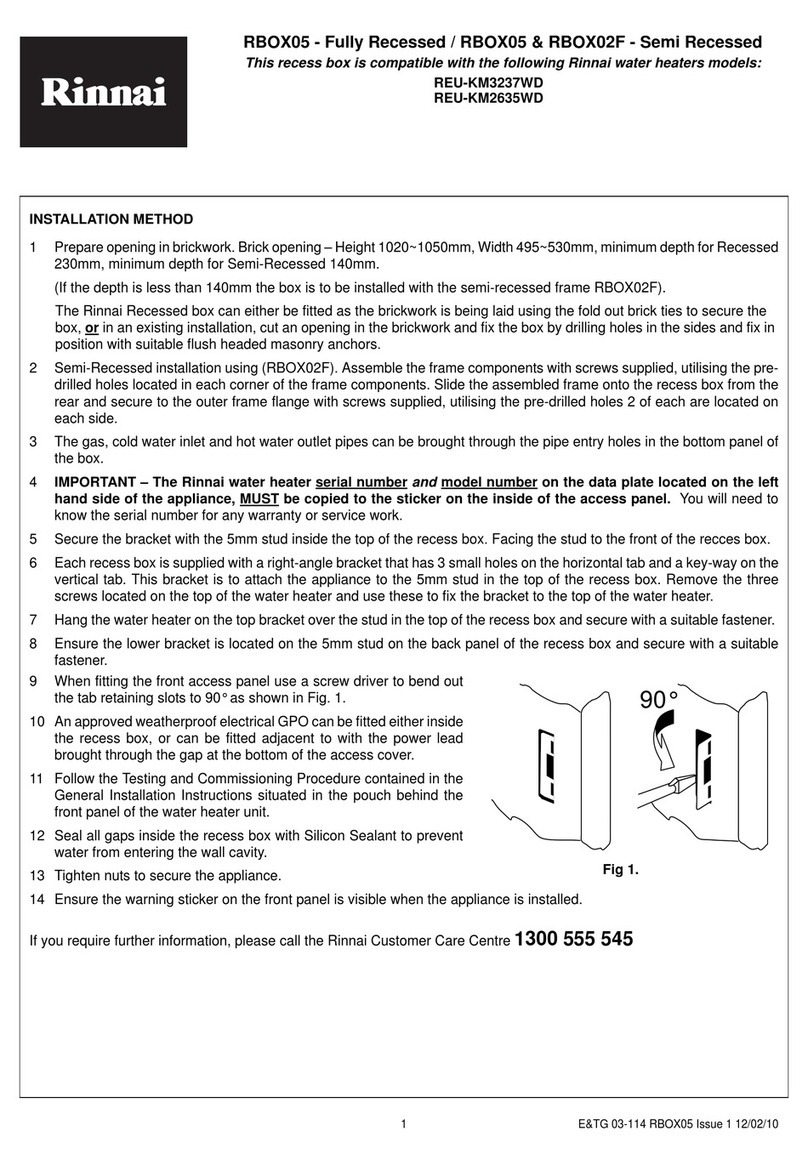Rinnai RBOX02F User manual Rinnai RBOX02F User manual