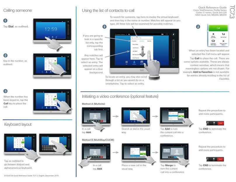 Cisco TelePresence Profile Series Quick reference guide