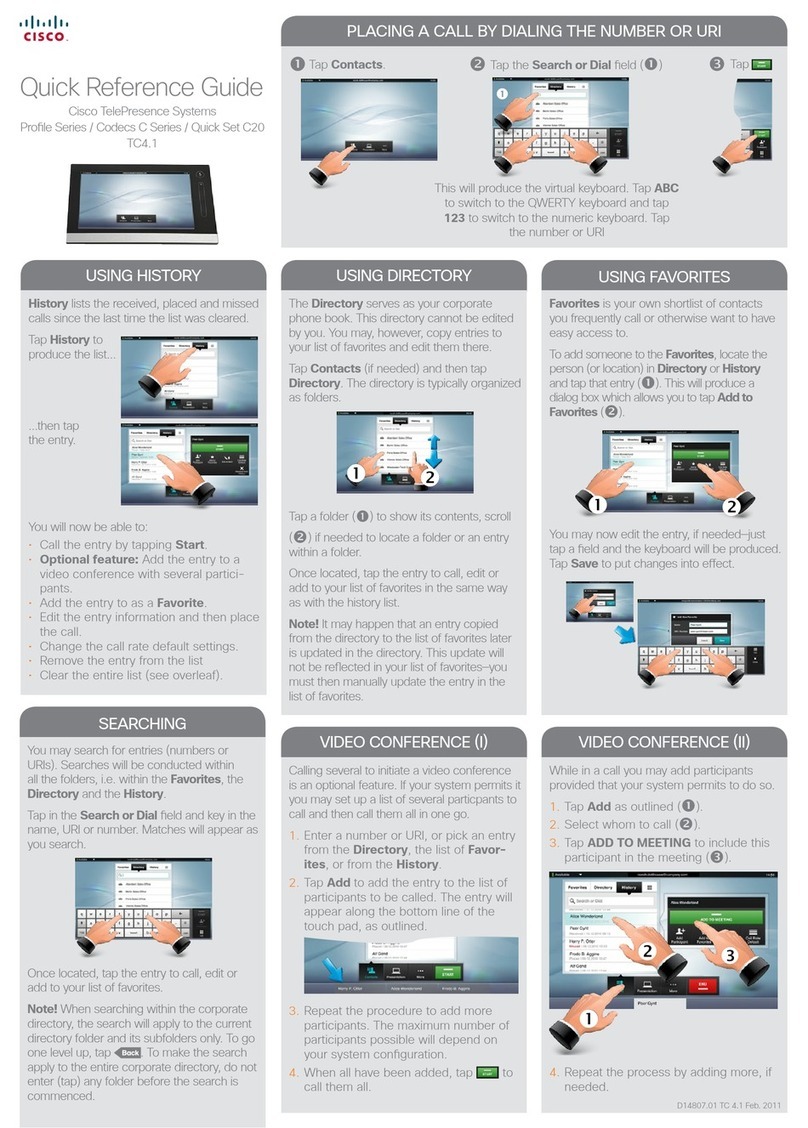 Cisco TelePresence Profile Series Quick reference guide