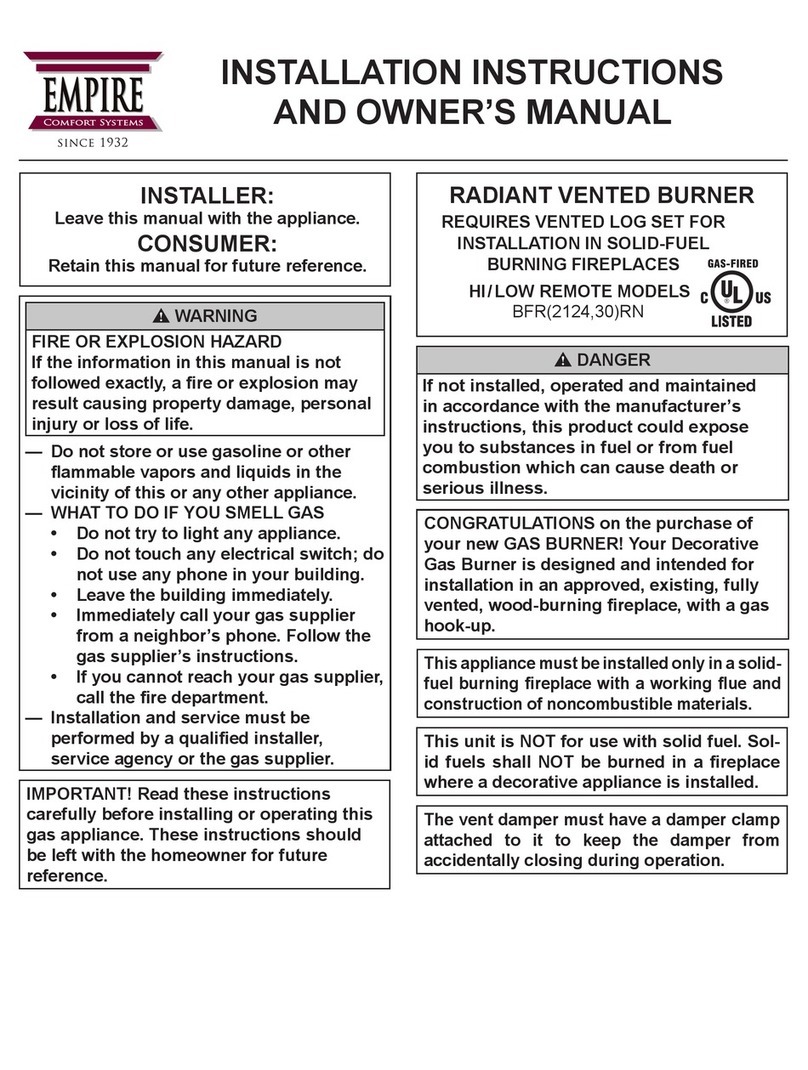 Empire Comfort Systems BFR2124RN Installation instructions and owner's manual Empire Comfort Systems BFR2124RN Installation instructions and owner's manual