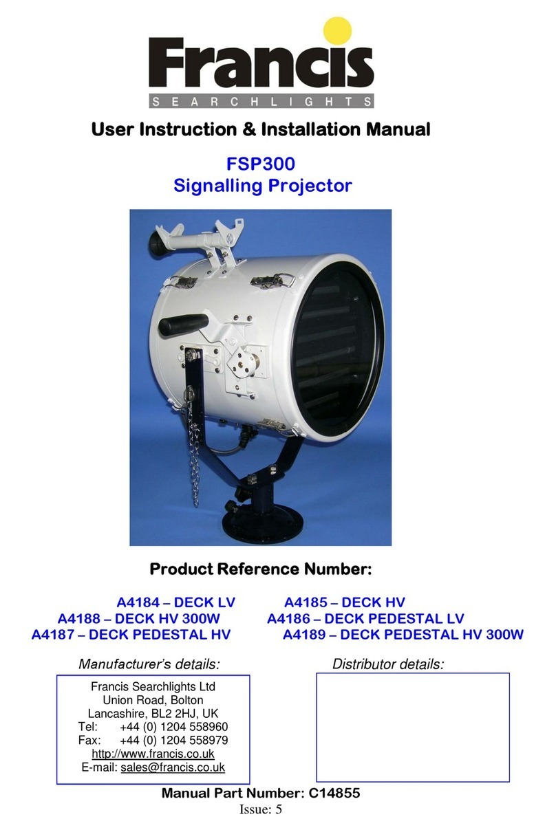 Francis Searchlights FSP300 User instruction & installation manual