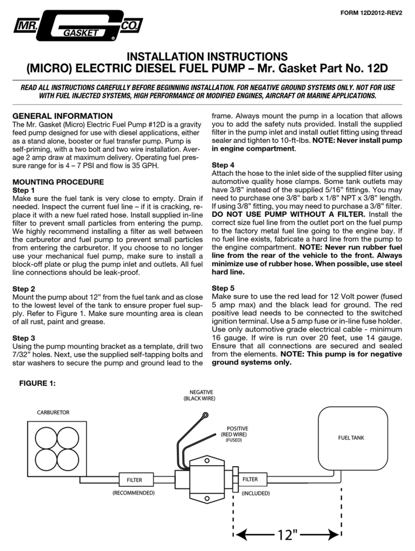 Mr. Gasket 12D installation instructions