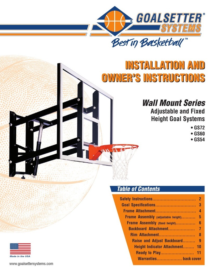 Goalsetter Systems GS60 Installation and owner's instructions