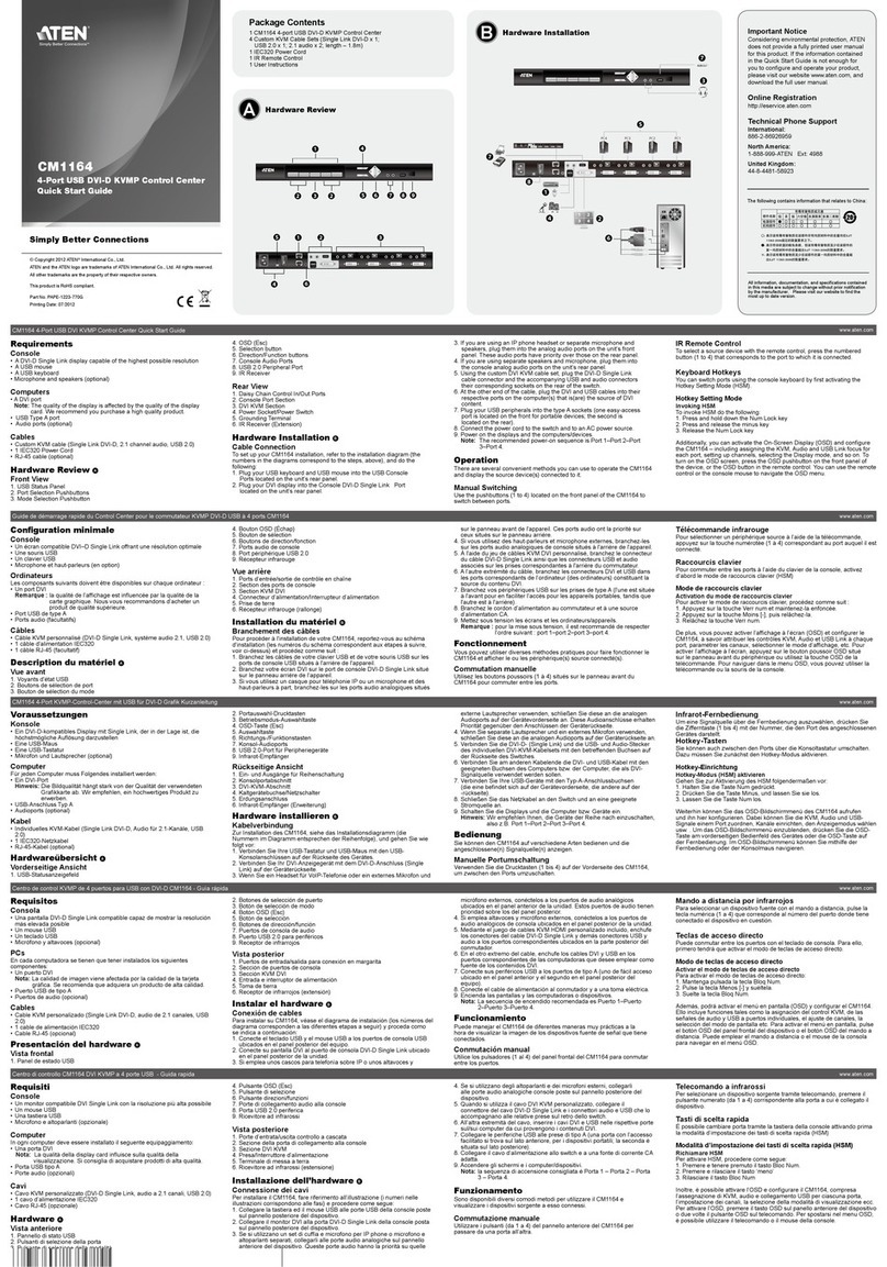 ATEN KVMP CM1164 quick start guide