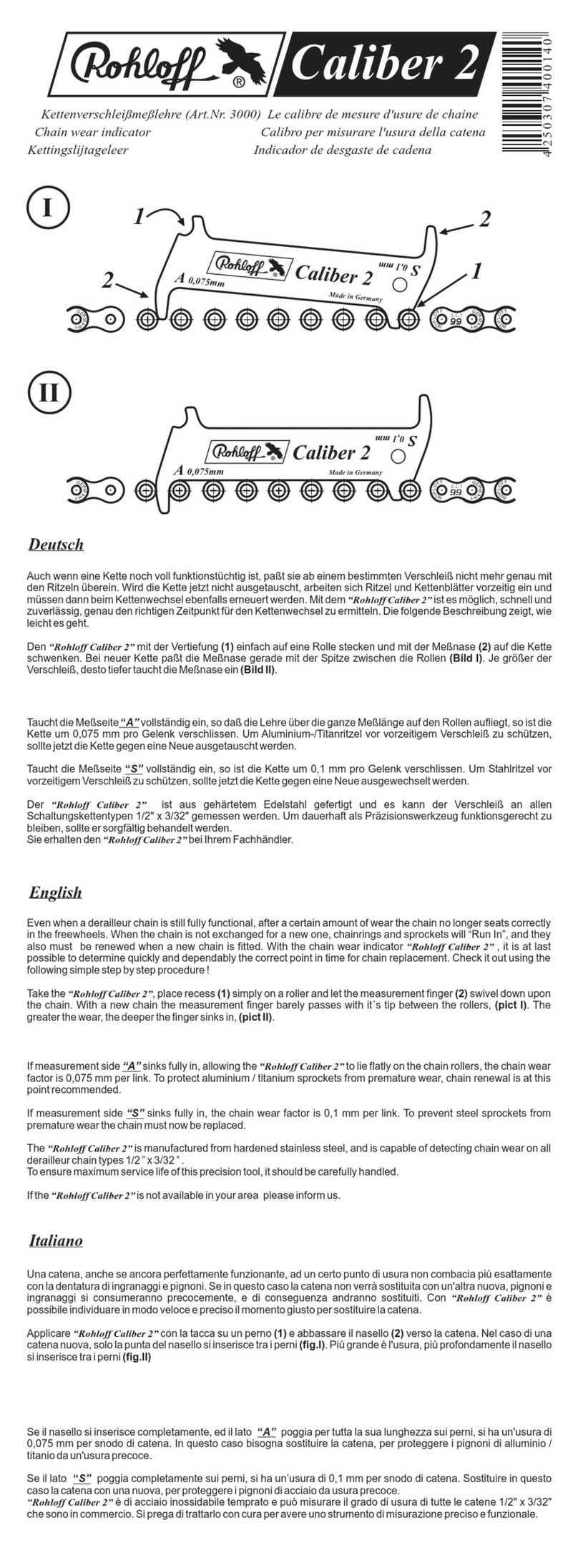 Rohloff Caliber 2 User manual