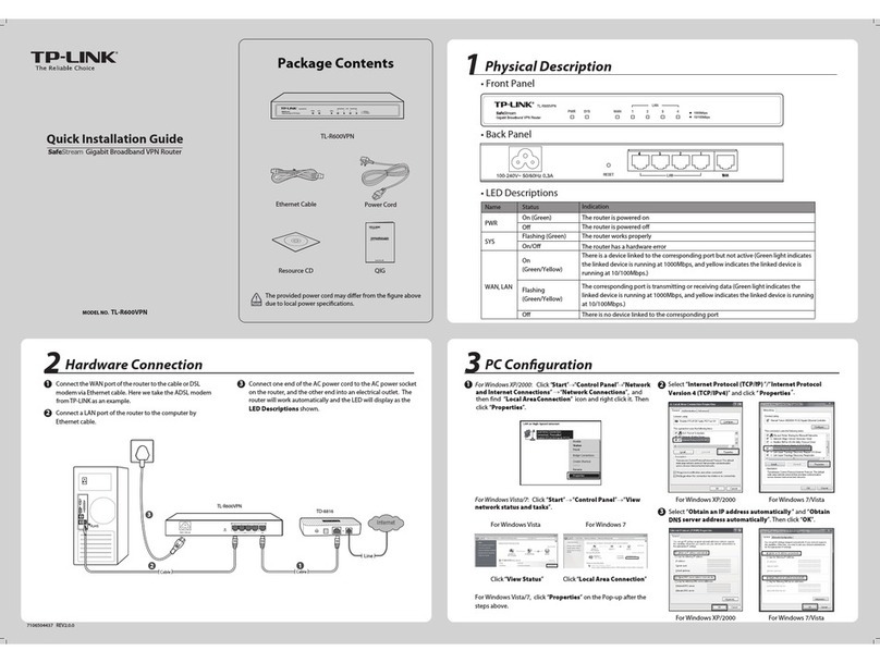TP-Link SafeStream TL-R600VPN User manual TP-Link SafeStream TL-R600VPN User manual