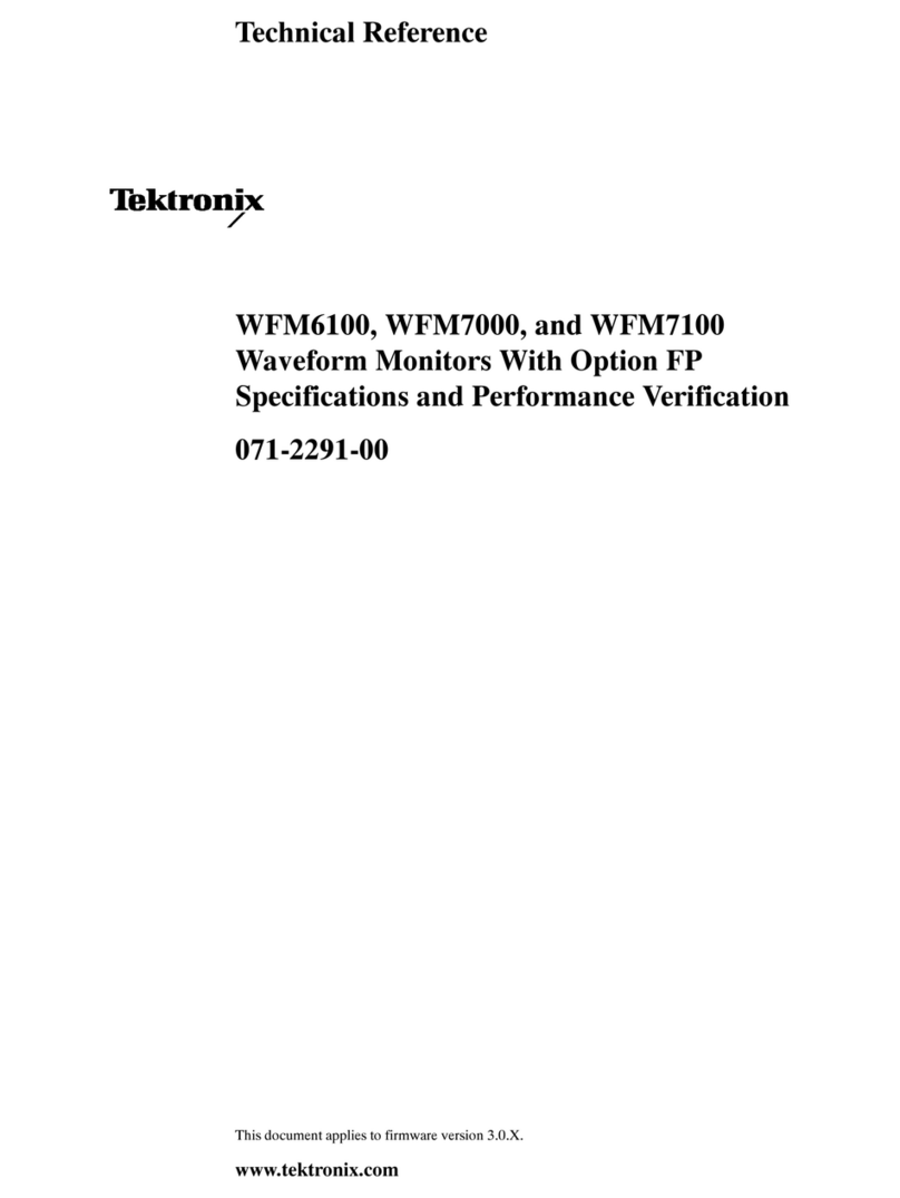 Tektronix WFM6100 Opt. MB Use and care manual