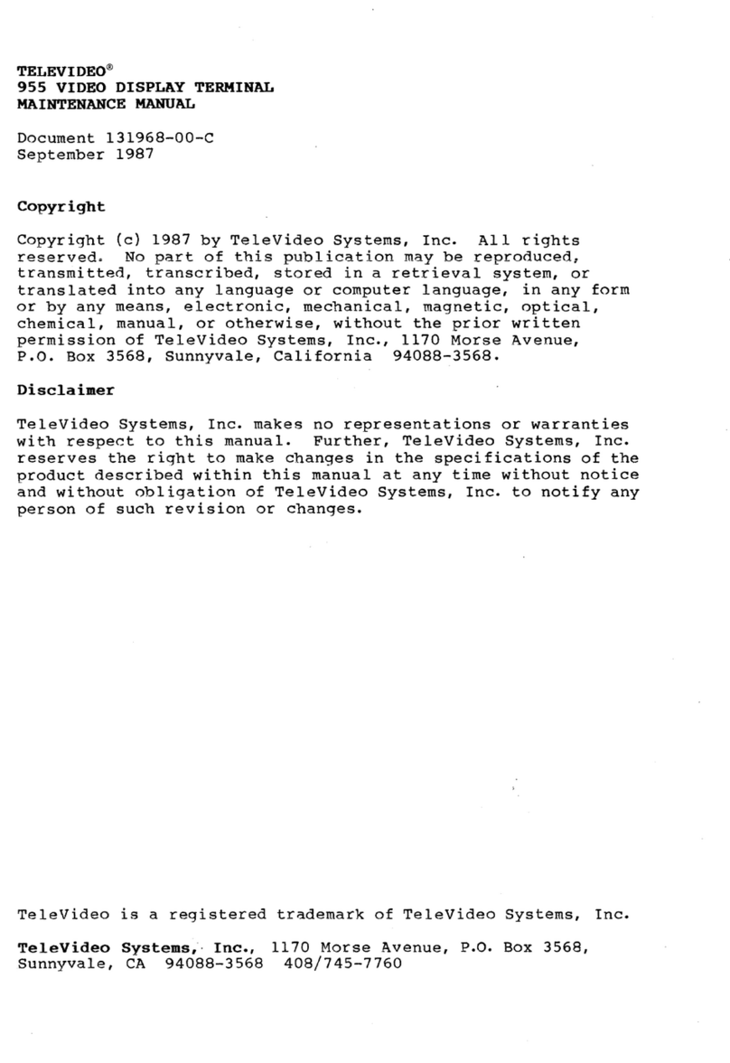 TeleVideo 955 Service manual and maintenance instructions