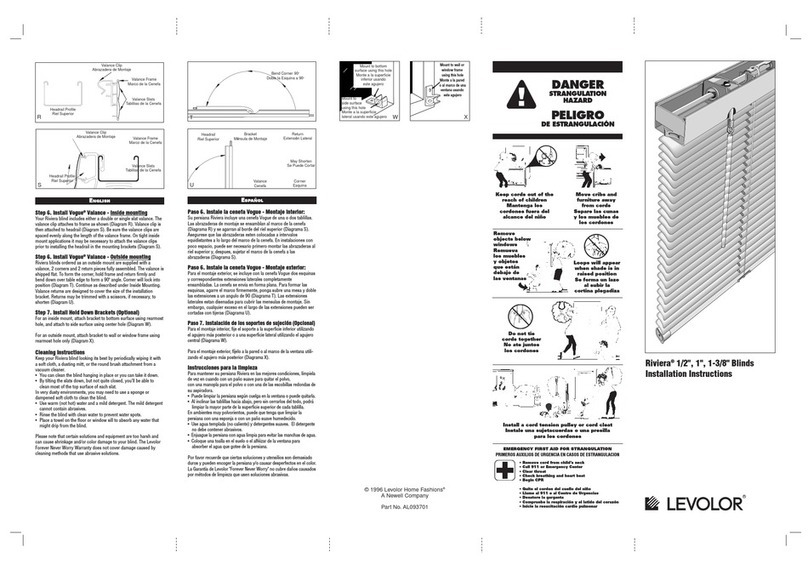 Levolor Riviera Blind instruction manual