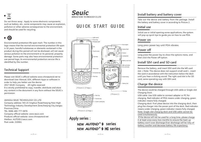 Seuic Autoid 9 series quick start guide