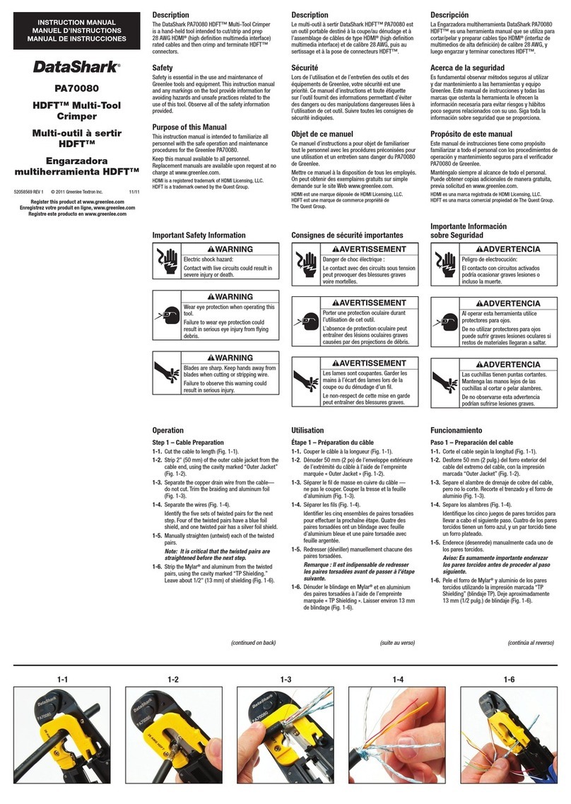 DataShark HDFT PA70080 instruction manual