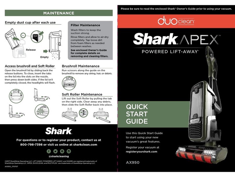 Shark APEX DuoClean Powered Lift-Away Operating and maintenance instructions