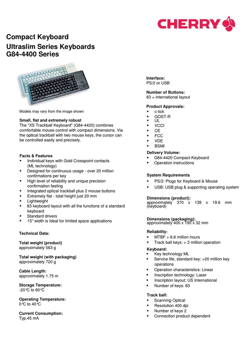 Cherry XS Trackball Keyboard User manual