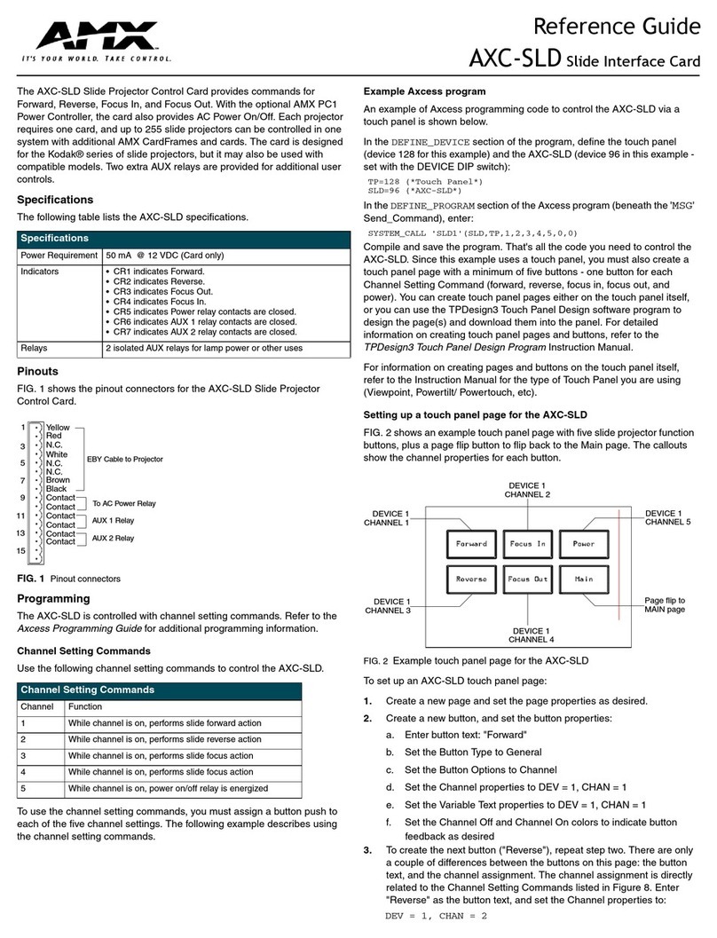 AMX AXC-SLD reference guide