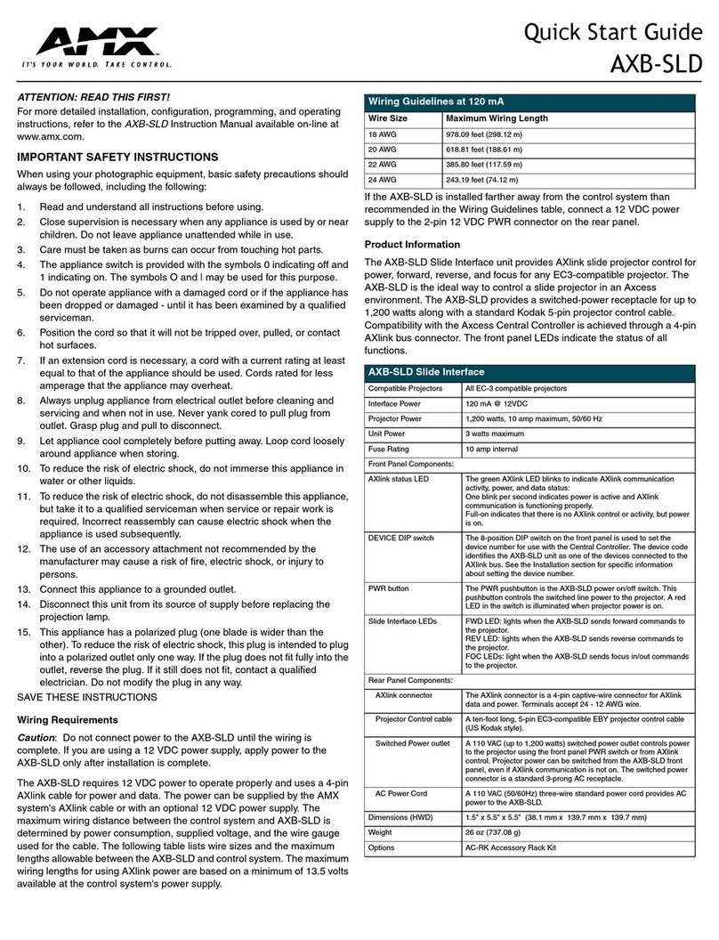 AXM AXB-SLD User manual