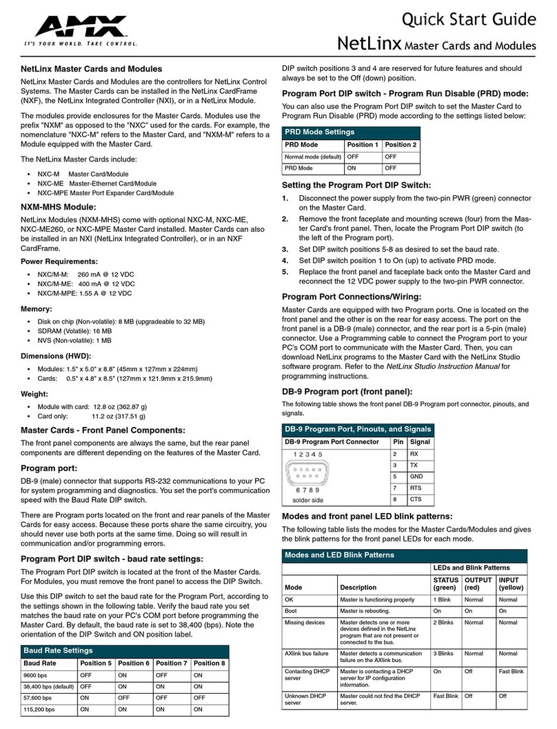 AMX netlinx NXC-MPE quick start guide