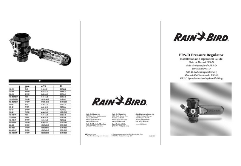 Rain Bird PRS-D Operating instructions Rain Bird PRS-D Operating instructions