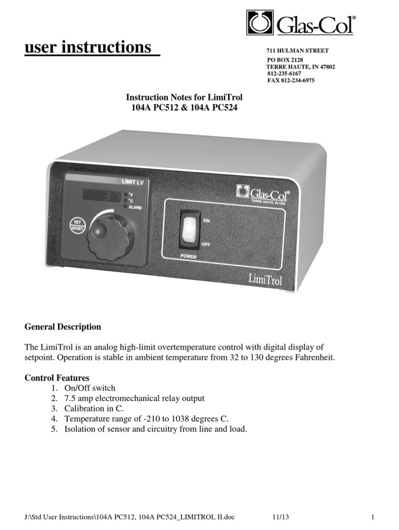 Glas-Col LimiTrol 104A PC512 User instructions