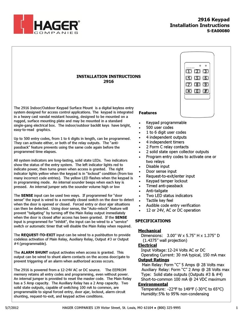 hager 2916 User manual