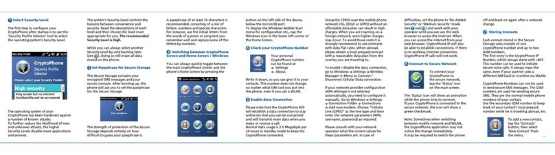 GSMK Cryptophone 450 User manual