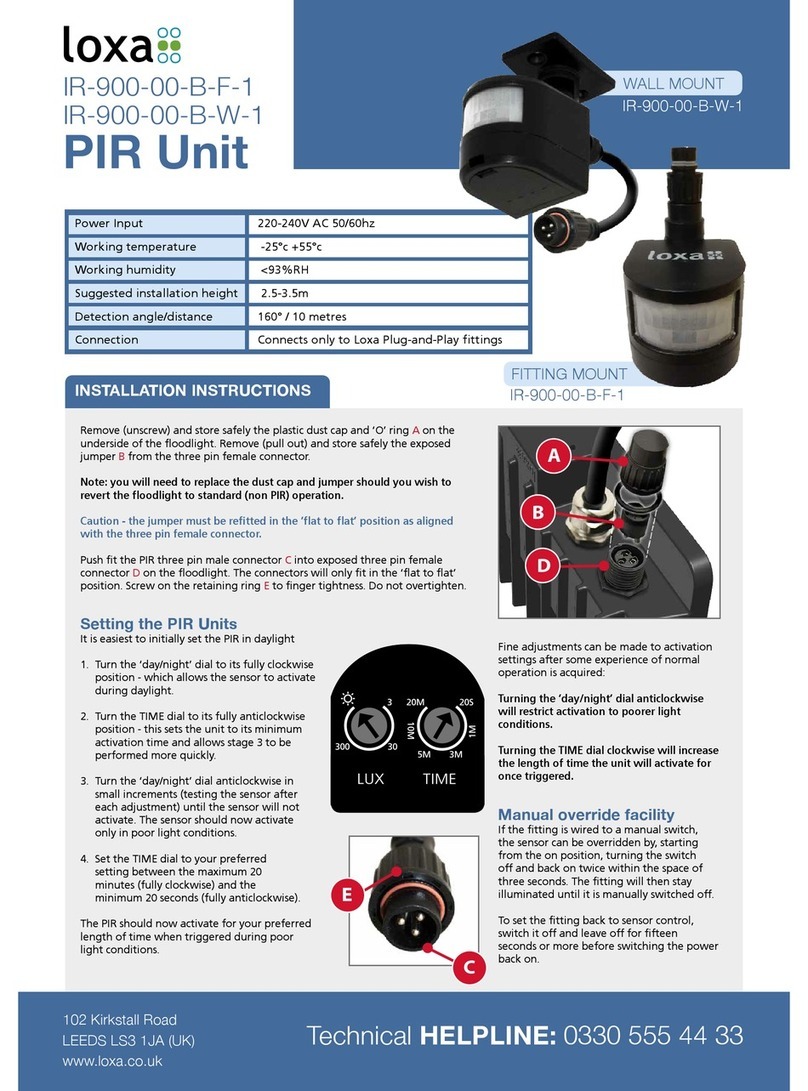 Loxa PIR Unit installation instructions