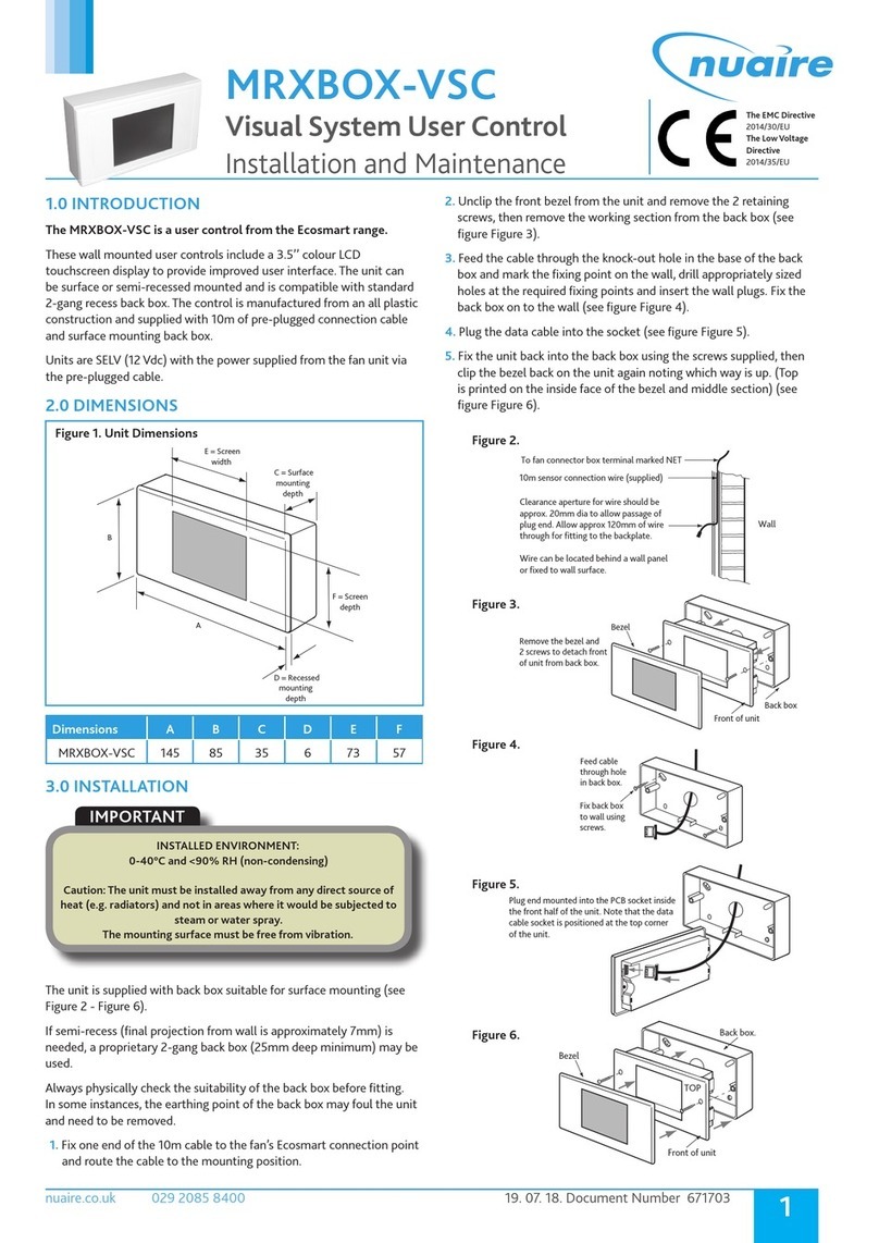 NuAire MRXBOX-VSC Installation and Maintenance