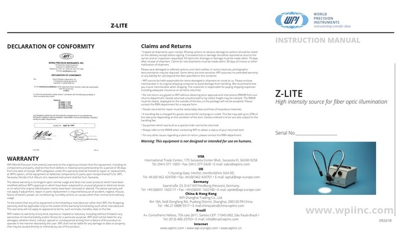 WPI Z-LITE instruction manual