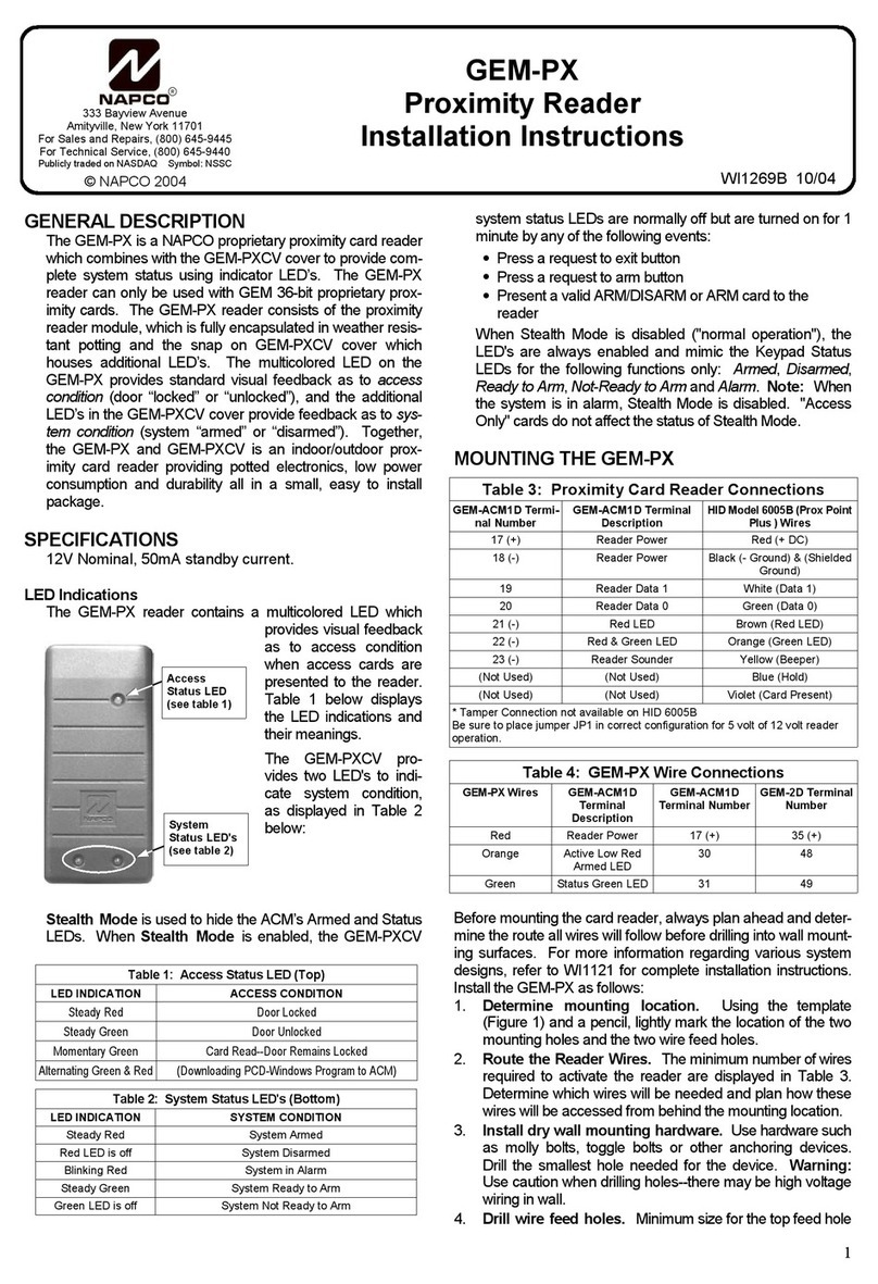 NAPCO GEM-PX installation instructions