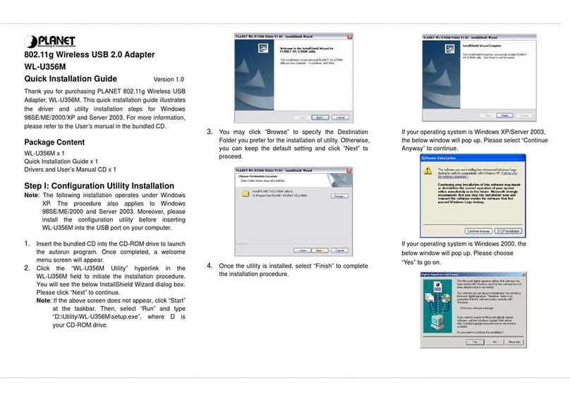 Planet Networking & Communication WL-U356M Quick installation guide Planet Networking & Communication WL-U356M Quick installation guide