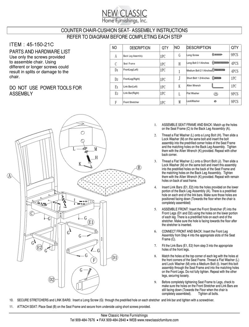 New Classic Home Furnishings 45-150-21C User manual New Classic Home Furnishings 45-150-21C User manual
