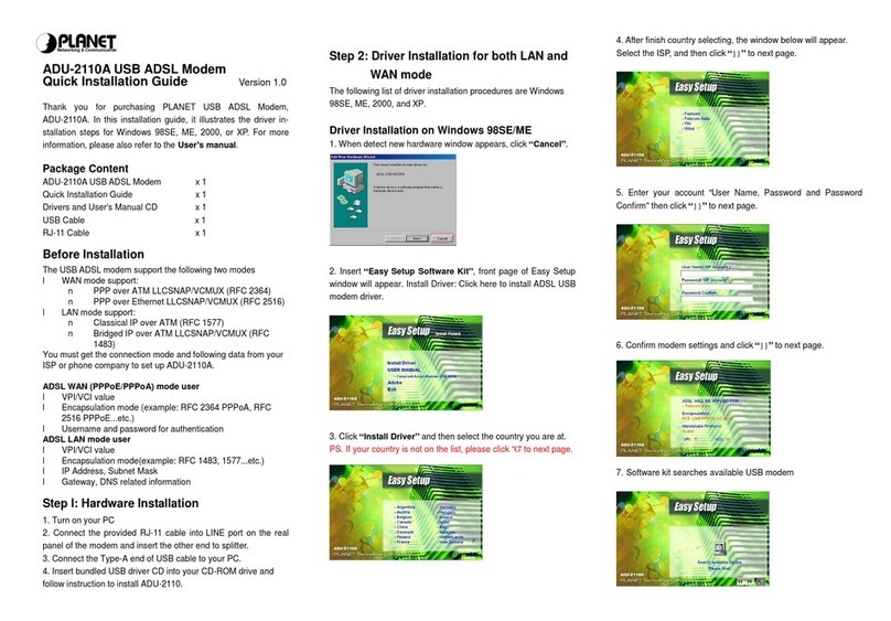 Planet Networking & Communication ADU-2110A Quick installation guide Planet Networking & Communication ADU-2110A Quick installation guide