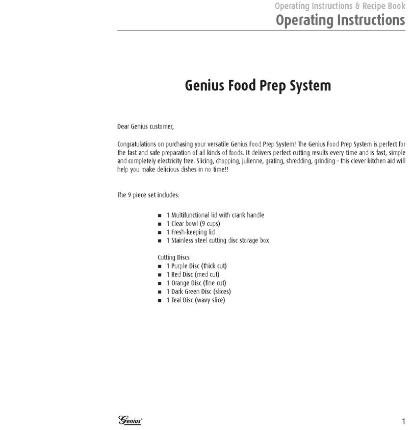Genius Food Prep System Operating Instructions & Recipe Book