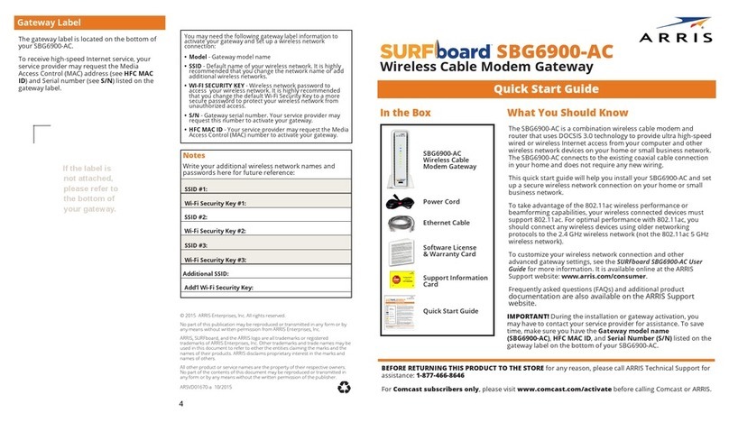 Arris SURFboard SBG6900-AC quick start guide