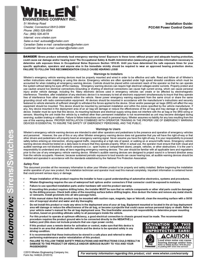 Whelen Engineering Company PCC4W User manual