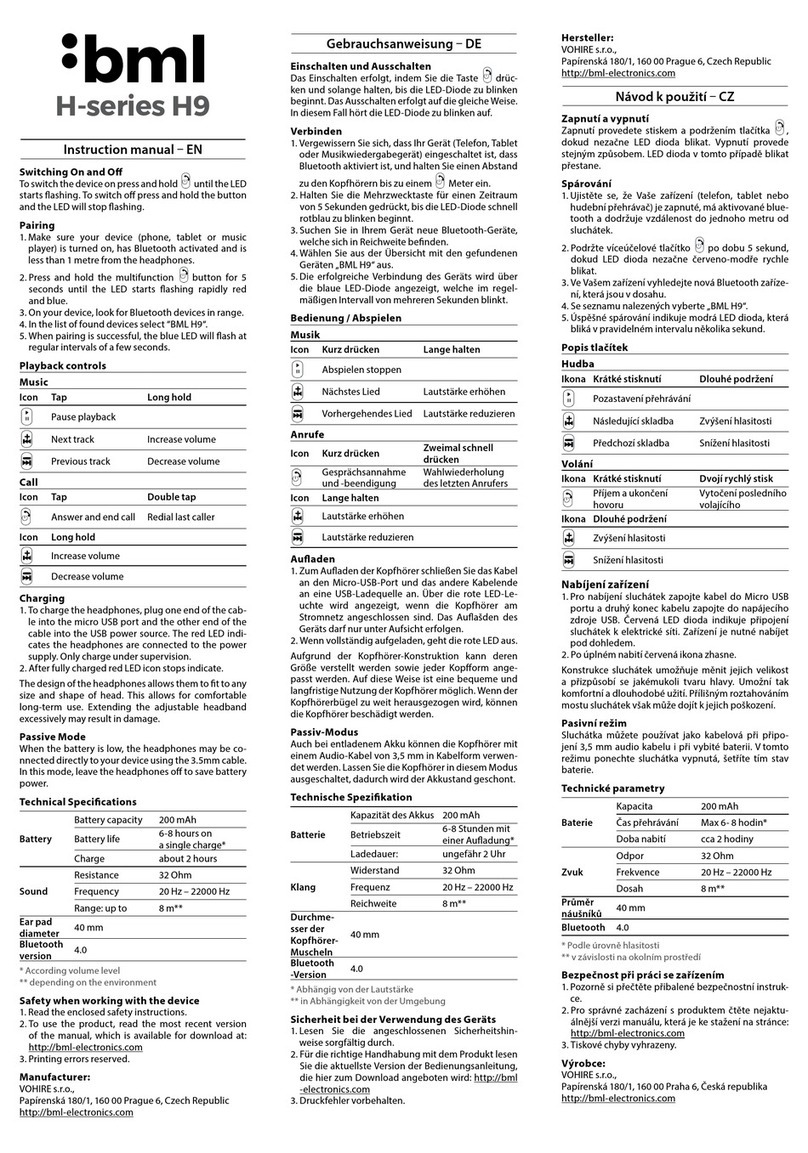Ibml H9 instruction manual