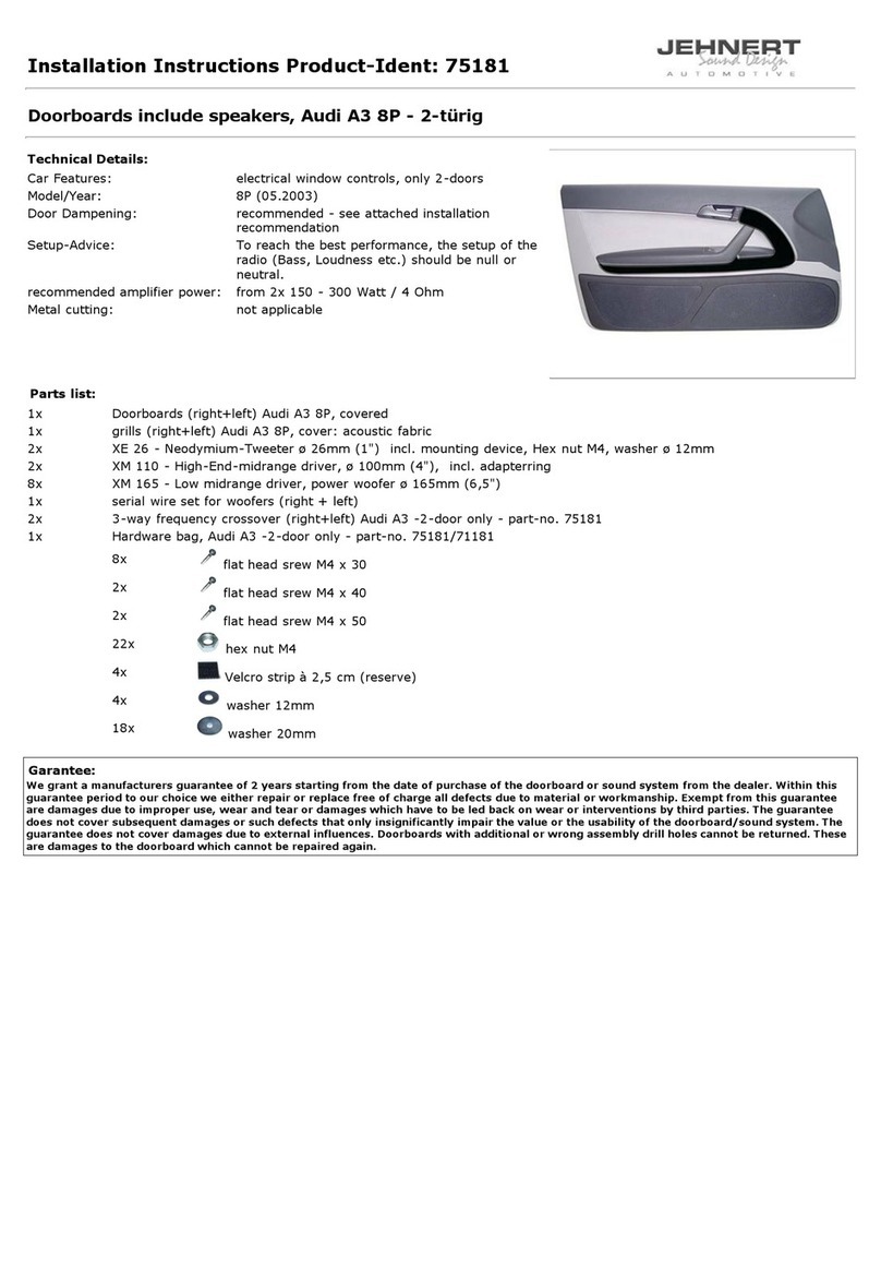 Jehnert 75181 installation instructions Jehnert 75181 installation instructions