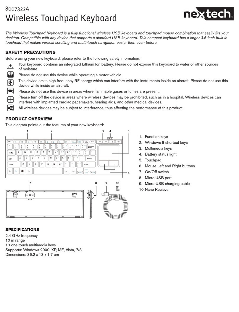 NexxTech Wireless Touchpad Keyboard User manual