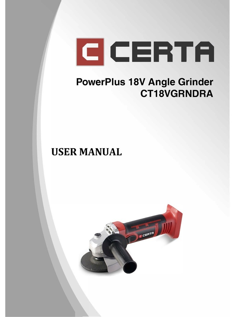 Certa PowerPlus 18V Angle Grinder user manual