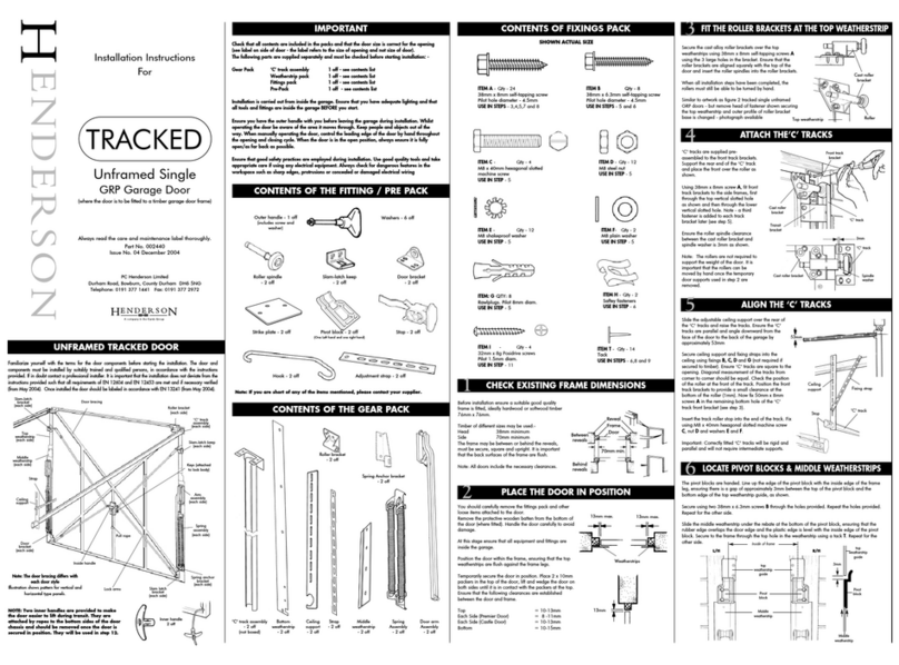 Henderson TRACKED installation instructions Henderson TRACKED installation instructions