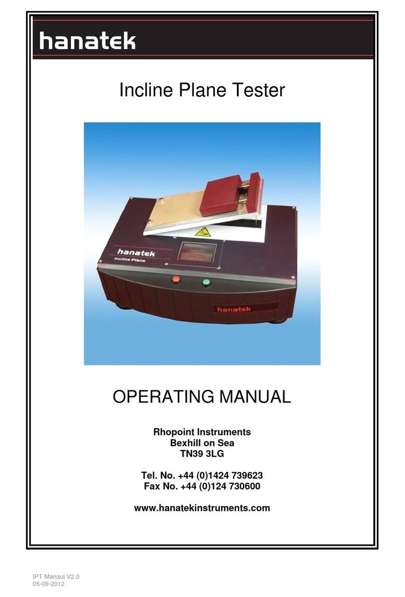 Hanatek Incline Plane Tester operating manual